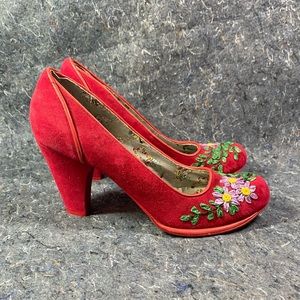 Red Pumps with Floral detail from Irregular Choice